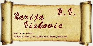 Marija Višković vizit kartica